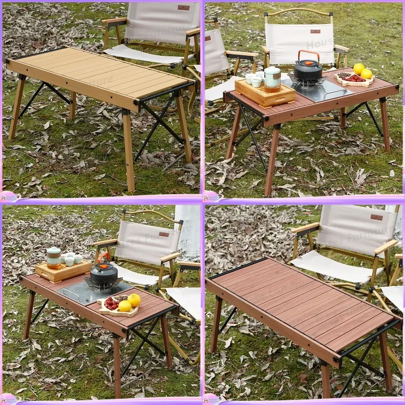 Outdoor camping multi-function IGT tactical table folding combination picnic table aluminum alloy portable three-unit table