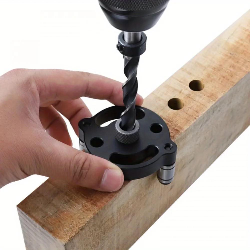 Self Center Dowel Jig Handheld Drill Guide for Straight Holes Wood Panel Hole Puncher Locator Woodworking Joints Tool