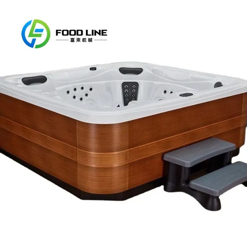 Swim Spa Whirlpool Bathtub Square Corner 5 Person Outdoor Villa Garden Heated LED Light Massage Jets Digital Panel Buy Ozone