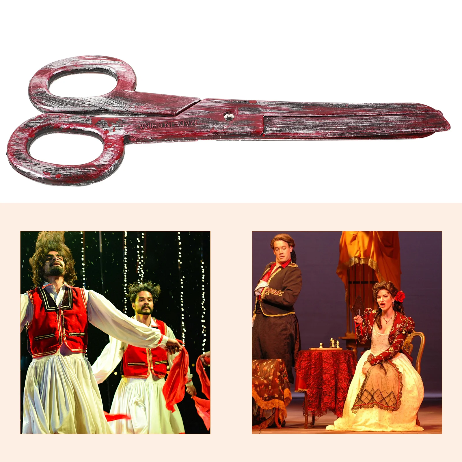 

Large Plastic Clown Scissor Prop Realistic Design Vibrant Colors Theatrical Performances Costume Parties Makeup Events