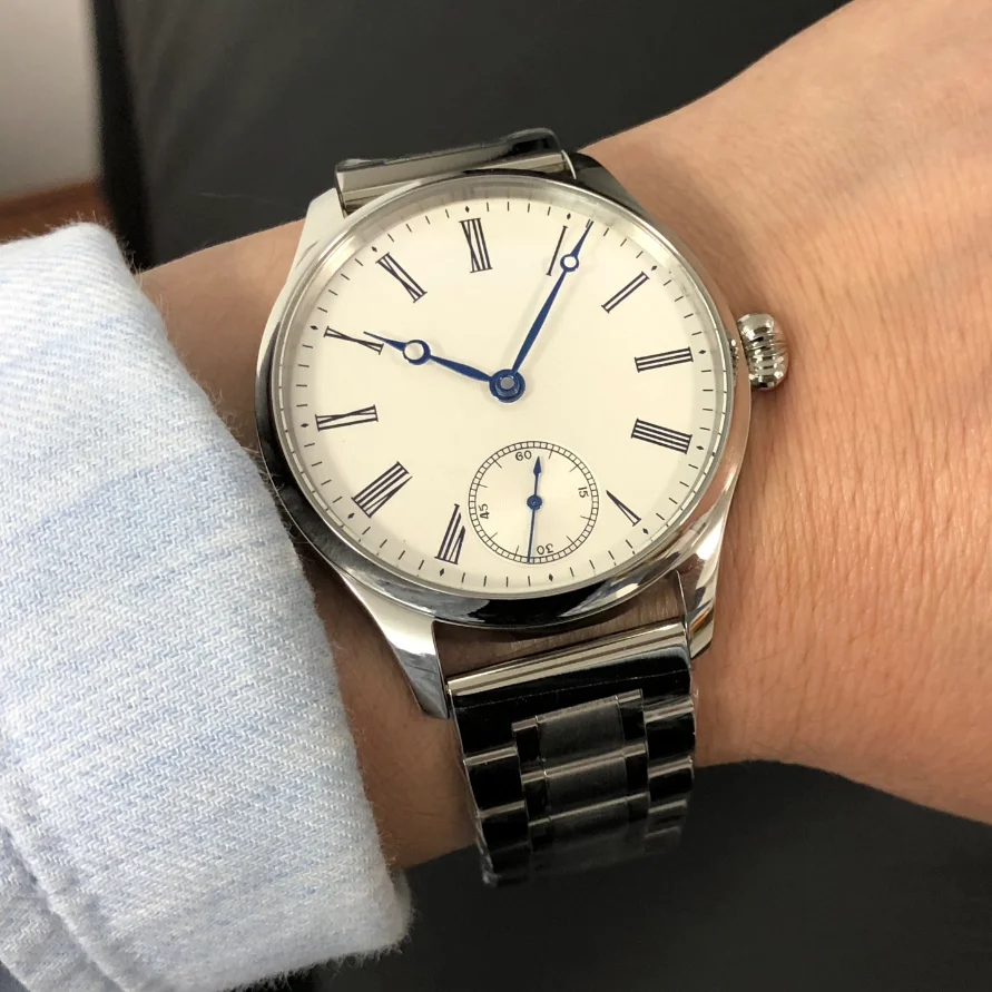 41mm 6498 Watch Silvery White Dial Tianjin ST3621 17 Jewels Mechanical Hand Wind Movement Men's Pilot watch GR0917-25A