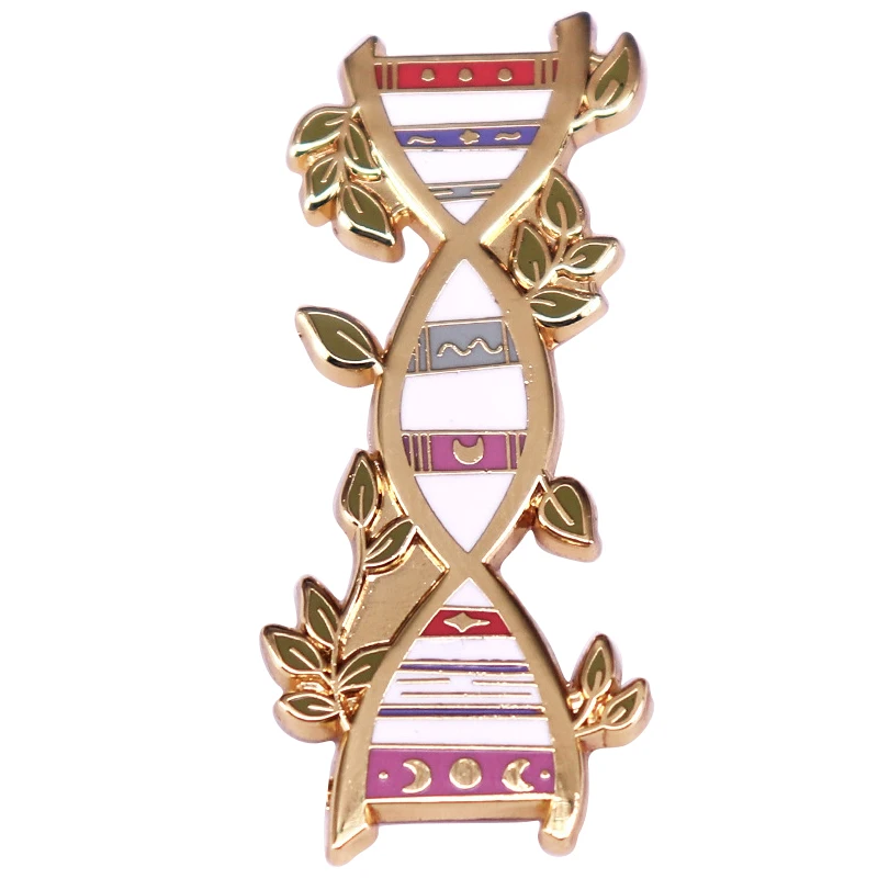 A3421 Cartoon Enamel DNA Double Helix Brooch Medical Biology Fashion Jewelry Lapel Badge Pins Nurse Doctor Uniform Pin Gift