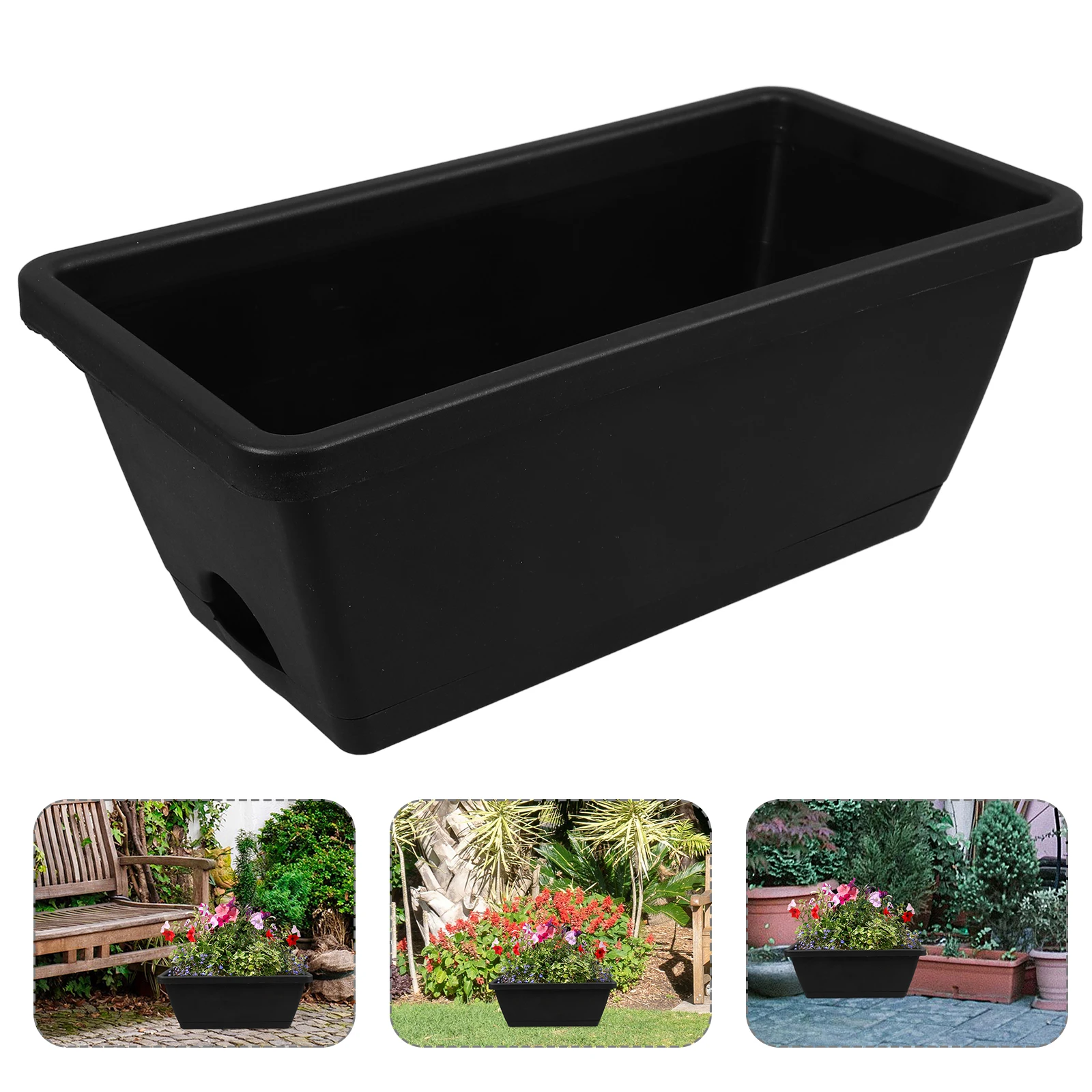 

Plants Planter Garden Flower Pot Plastic Dark Grey Outdoor Pots Long Tray Thickened Design Durable Planting Trough Balcony