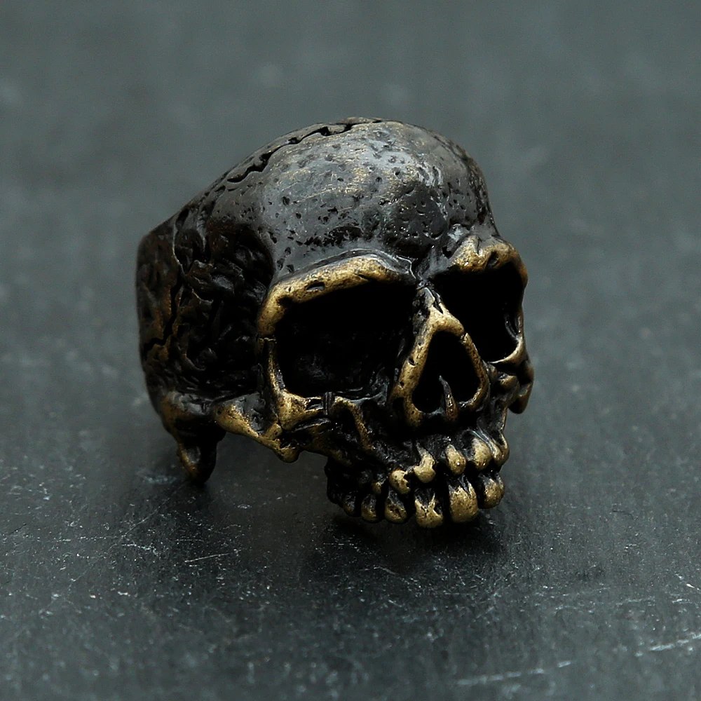 Vintage Personality Skull Ring Men's Stainless Steel Skeleton Retro Design Rings Locomotive Rock Punk Biker Jewelry Gift