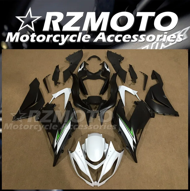 4Gifts New ABS Fairings Kit Fit For KAWASAKI ZX-6R 13 14 15 16 17 636 2013 2014 2015 2016 2017 2018 Bodywork Set White Black