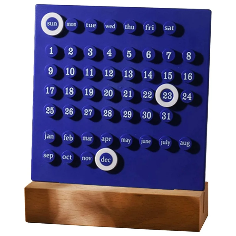 

Well Made-Wooden Desk Calendar Perpetual Calendar Retro Home Unique Gifts,Month Date Display, Desk Decorations For Office Durabl