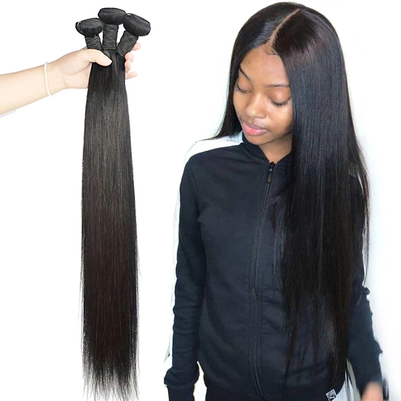 

Пучки человеческих волос FDX 36, 38, 40 дюймов, прямые пучки волос, индийские шелковистые прямые пучки волос, пришивные волосы Remy, плетение наращивания