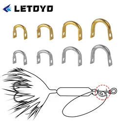 LETOYO 100pcs Folded Clevises U-Shaped for spoon fishing lure Fishing Spinner Metal Spinner Clevis Stainless Steel Spinnerbait