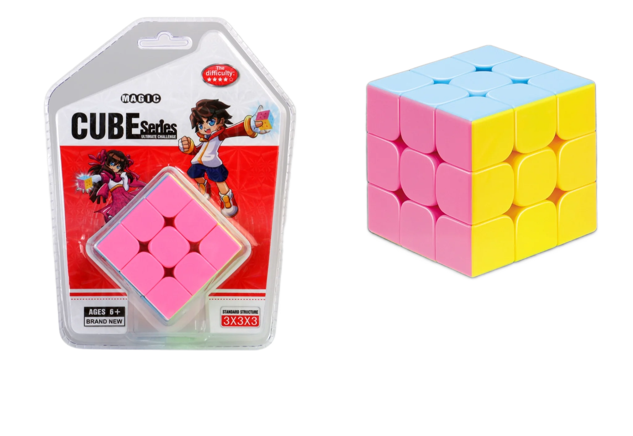 Yisheng 매직 큐브 3x3 퍼즐 장난감 교육 두뇌 티저 게임 탄소 섬유 열전달 큐브 캔디 마카롱 컬러 어린이 선물