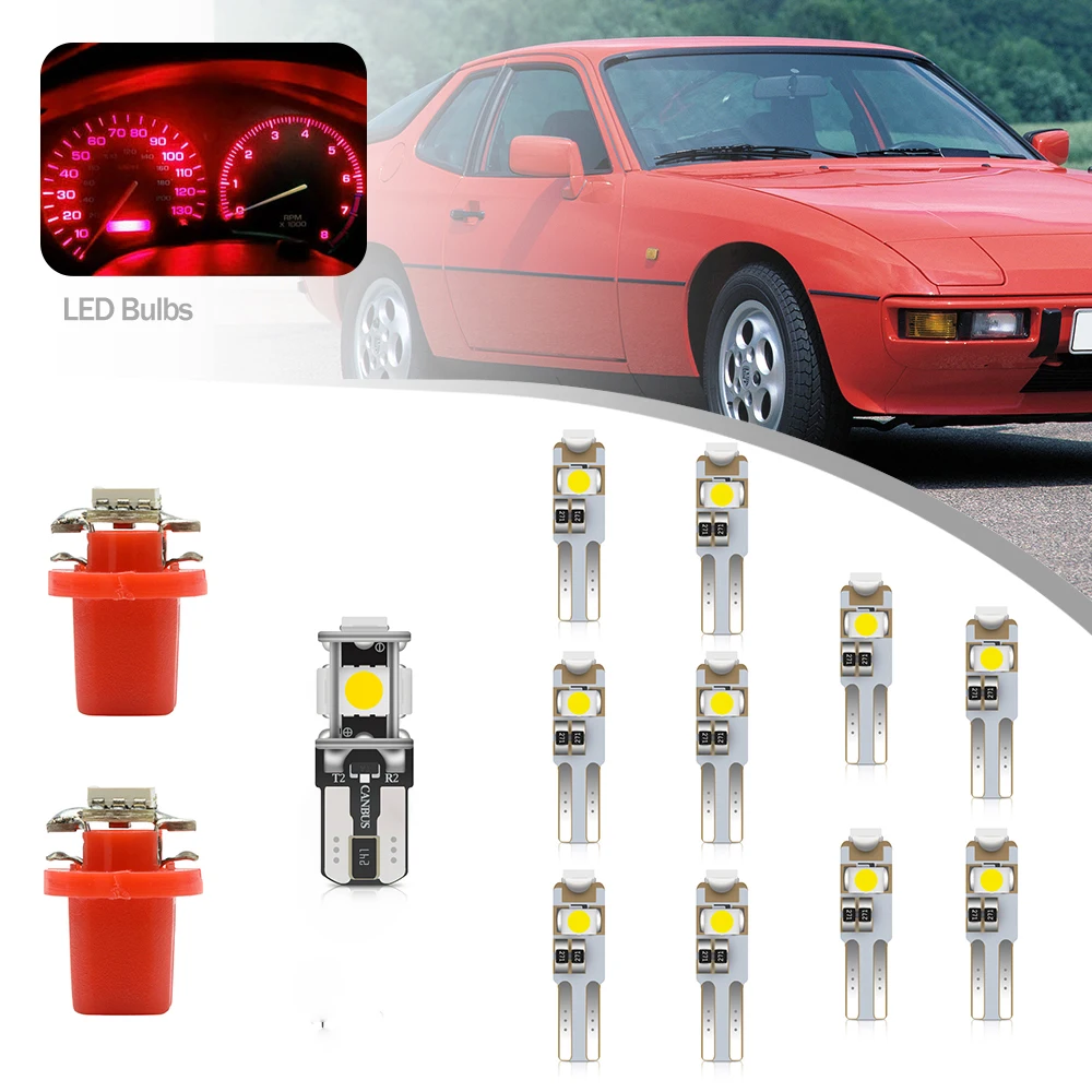 13Pcs Led Bulbs Car Dashboard Warming Indicator Speedo Oil Tach Cluster Interior Lamps For Porsche 944 924 924S 931 924 Turbo