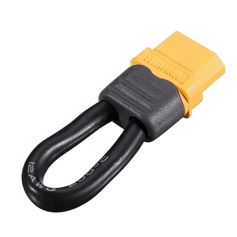 10개입 아마스 XT60 XT60H 암 플러그 12AWG RC 배터리 DIY 부품-단락 회로 배터리 점퍼 케이블 와이어 바인드 플러그 루프 RC 부품
