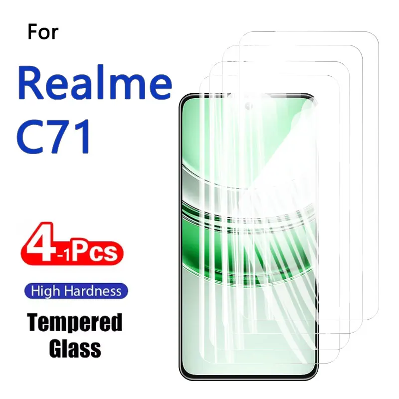 1-4 قطعة حامي الشاشة ل Realme C71 C 71 6.67 "الزجاج المقسى كريستال 9H عالية الألومنيوم المضادة للخدش بصمة صديقة #1