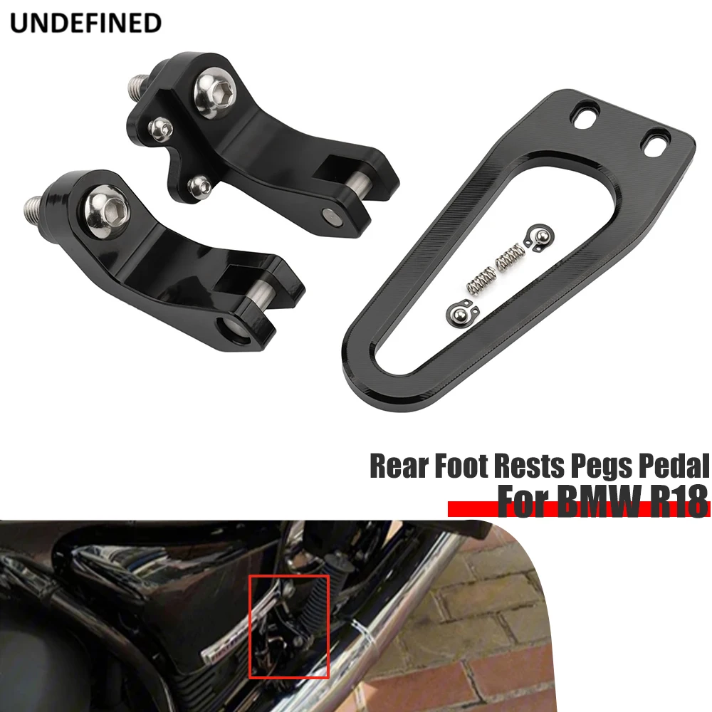 Rear Foot Rests Pegs Pedal Black Passenger Footpegs Mounting Kit For BMW R18 Classic Motorcycle Accessories Exterior Parts