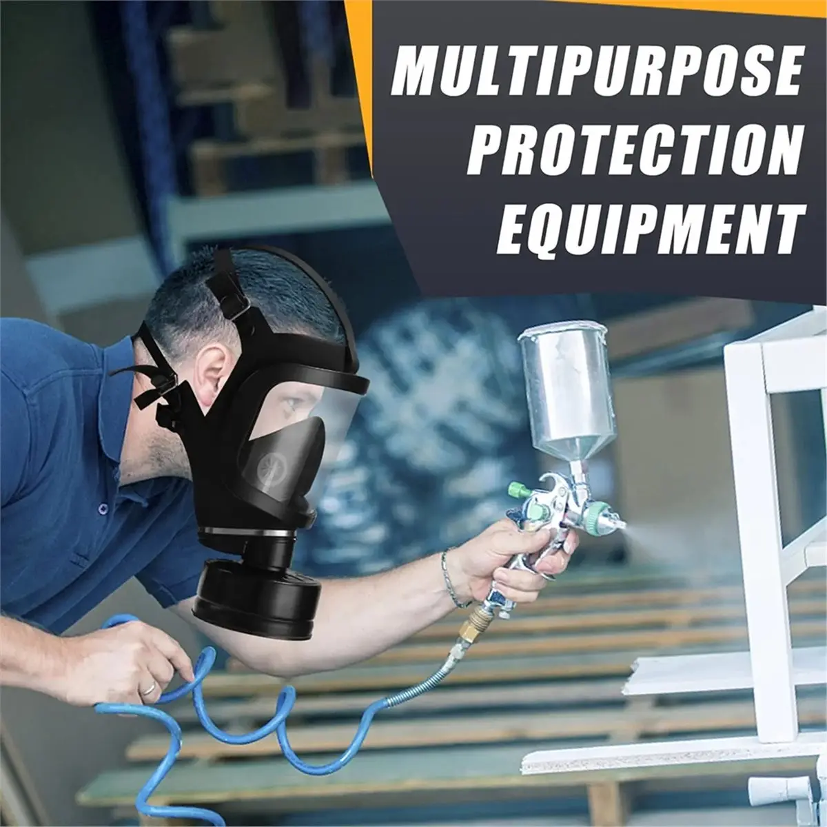 Multi-use Gear MF14 Respirator, Full Face Gas Mask with Activated Carbon Filter for Vapour, Chemical, Nuclear Contamination Prot