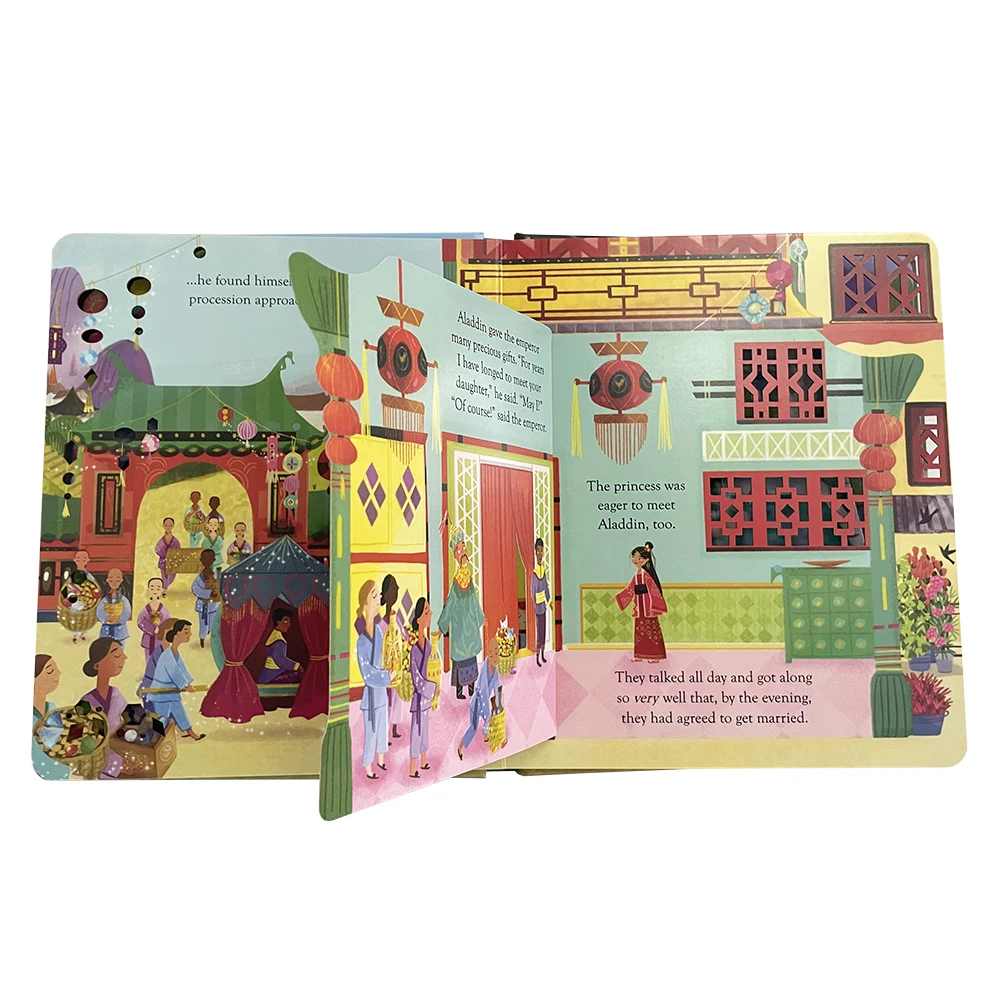 Usborne Peep Inside Fairy Tale علاء الدين مونتيسوري التعليمية الإنجليزية كتاب القصة للأطفال الأطفال ثلاثية الأبعاد رفرف صور الكتب