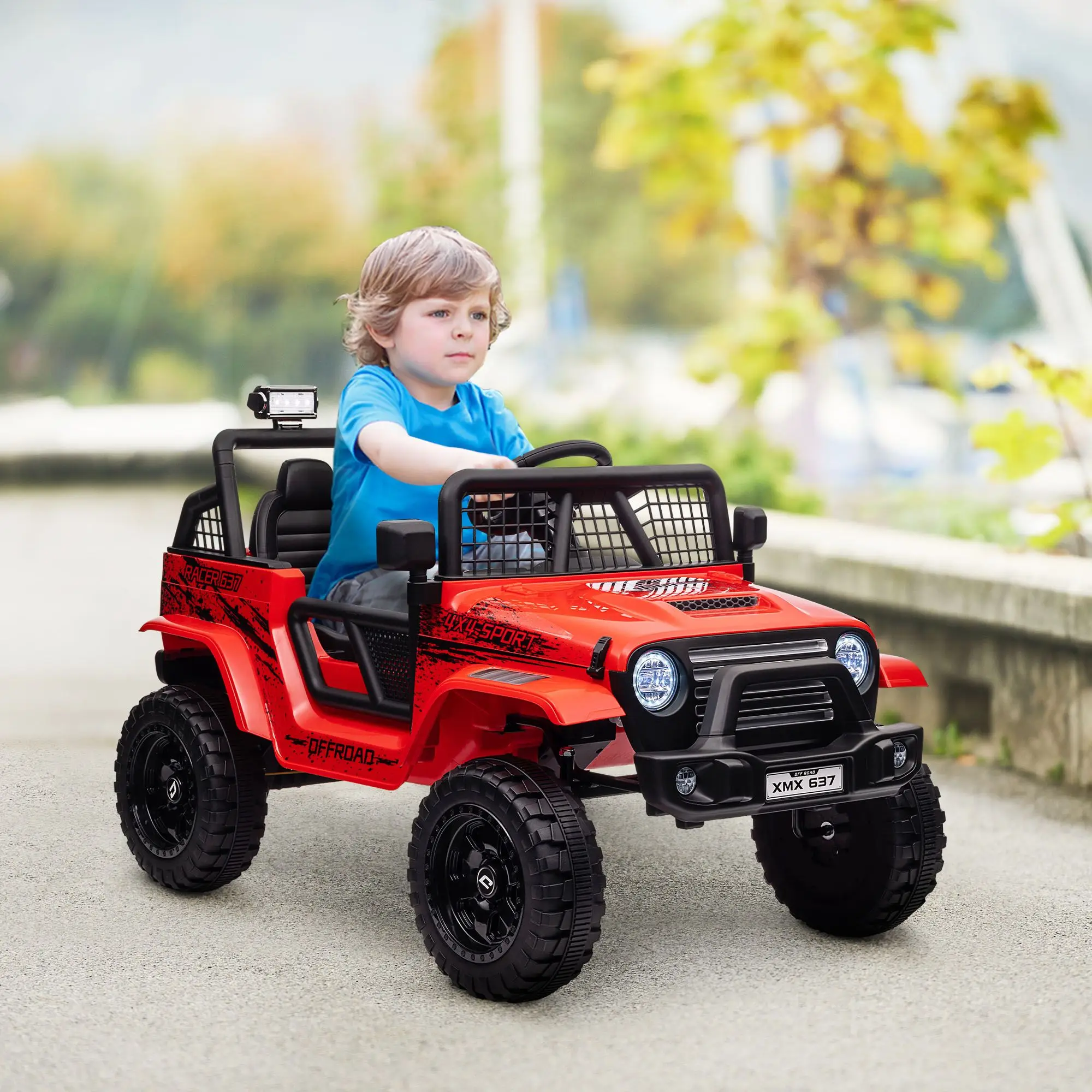 12V Ride on Truck, Battery Powered Kids Electric Car with Parent Remote, 4 Suspension Wheels, 3 MPH Max Speed, Music, Horn