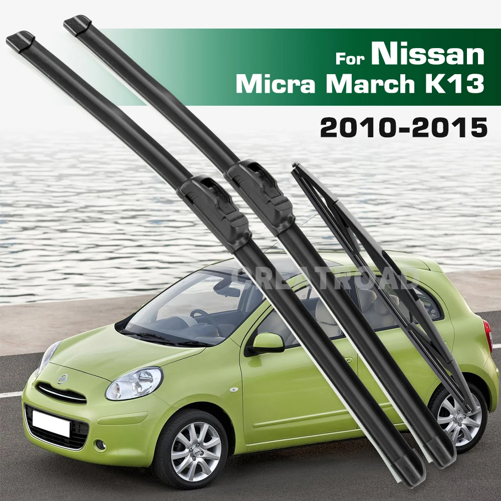 

GREATROAD Стеклоочиститель с левым и правым рулем, комплект передних и задних щеток стеклоочистителя для Nissan Micra March K13 2010-2015, щетка для лобового стекла