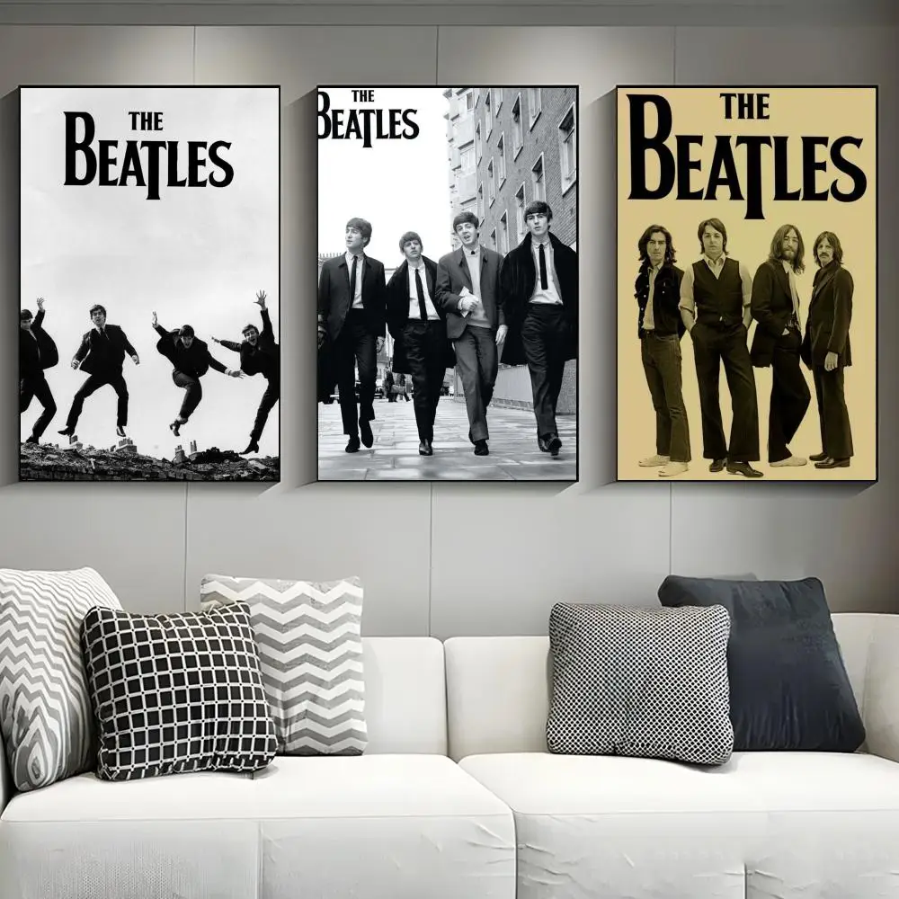 1pc Famous Rock Band T-he-b-beatles    Poster Wall Sticker Bedroom Bedside Decoration Modern Art Indoor Hanging Painting