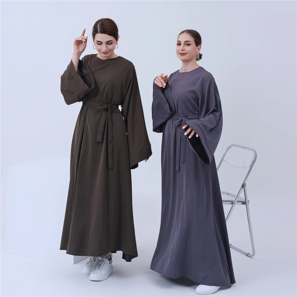 

Eid Ramadan Muslim Women Abayas Long Maxi Dress Turkey Islamic Arab Robe Hijab Modest Kaftan Dubai Jalabiya Caftan Gown Belted