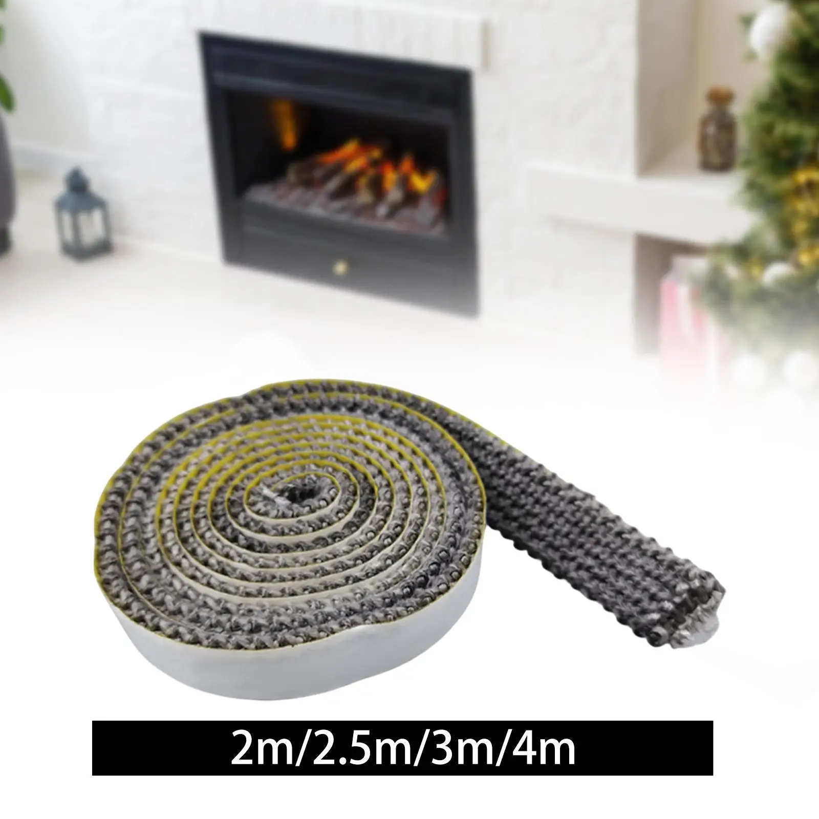 Fireplace Sealing Rope Practical Spare Parts White Flat Rope Adhesive Fiberglass Rope for Fireplace Door Window Chimney Glass