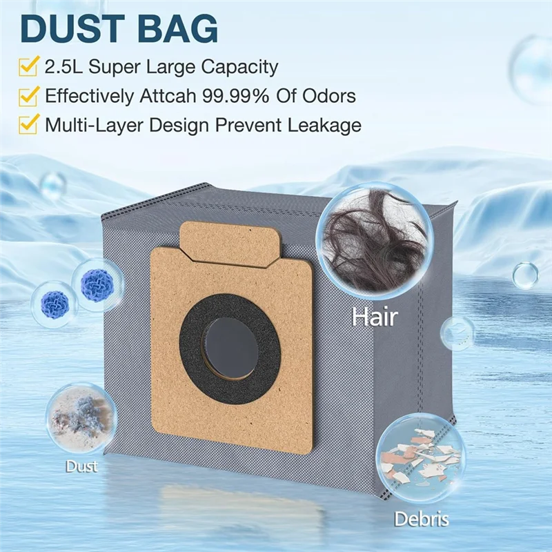 

A70P для робота-пылесоса Eufy X10 Pro Omni, основная боковая щетка, фильтр Hepa, швабра, тканевые мешки для пыли, комплект сменных аксессуаров