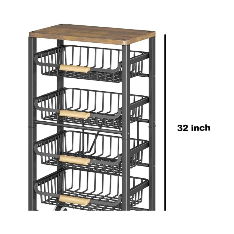 Stainless steel fruit and vegetable blue removable home kitchen multi-functional multi-layer storage rack