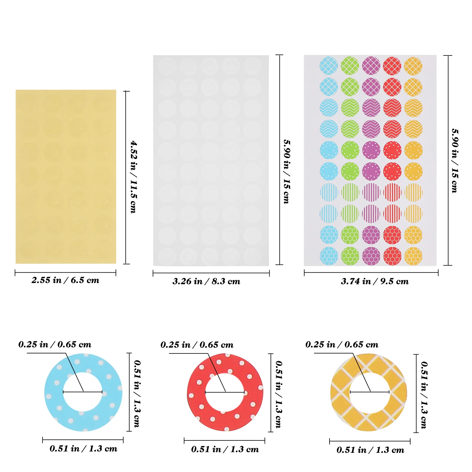 컬러 라벨 종이 구멍 펀치 스티커 바인더 루스 리프 액세서리 펀치 페이지 투명 카드 슬리브