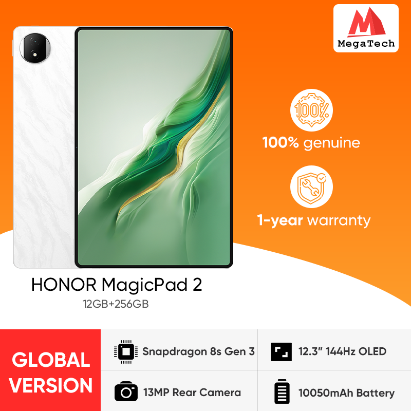  Global Version HONOR MagicPad 2 12.3 Inches 144Hz OLED Eye Comfort Display Snapdragon 8s Gen 3 10050 mAh Battery AI Tablet