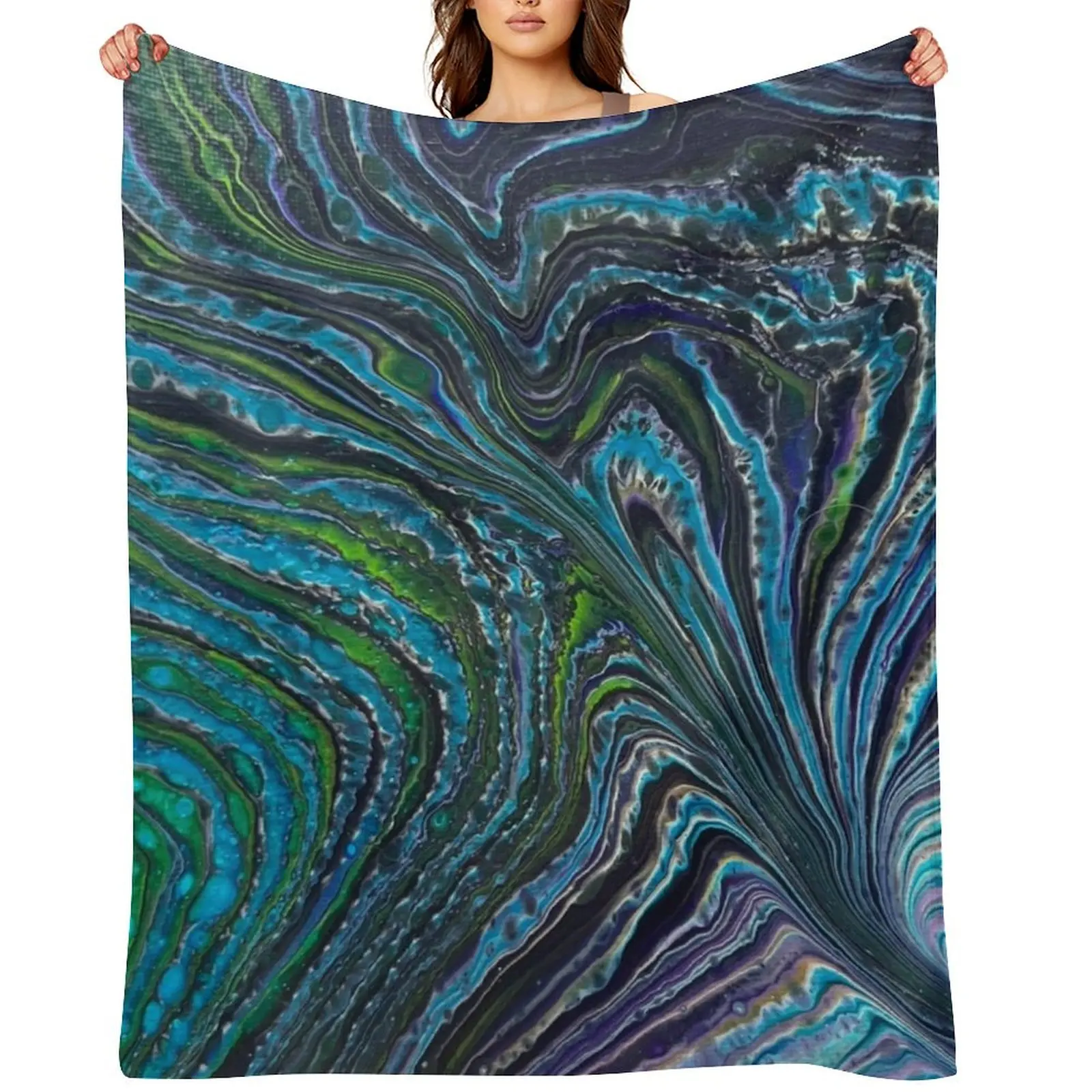 

PEACOCK POUR Throw Blanket Hairys Flannel Soft Big christmas gifts Blankets