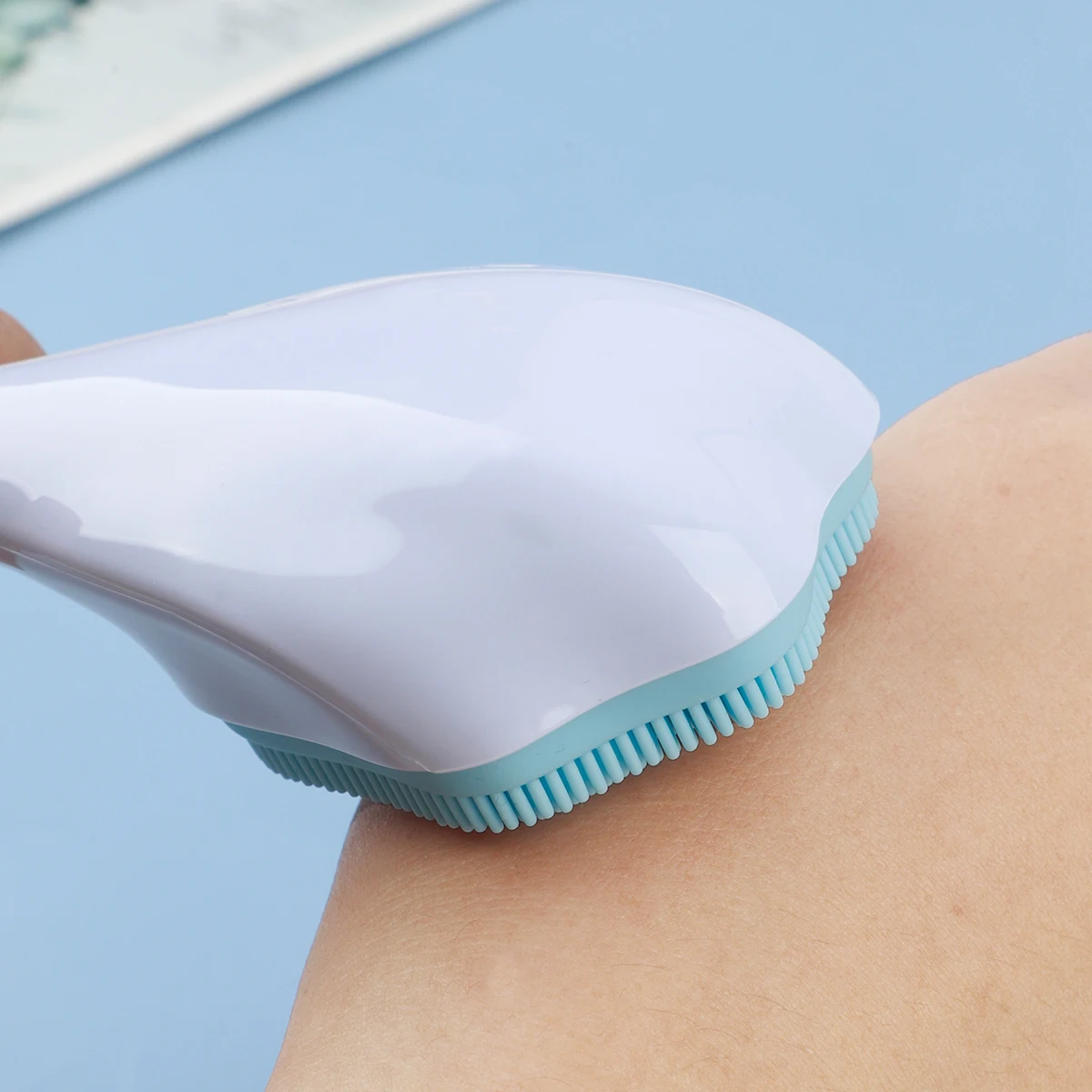 1/2 قطعة فرشاة غسل الوجه من السيليكون على شكل مخلب القطط، فرشاة تنظيف الوجه، فرشاة إزالة المكياج، فرشاة تنظيف المسام بمقبض طويل #5