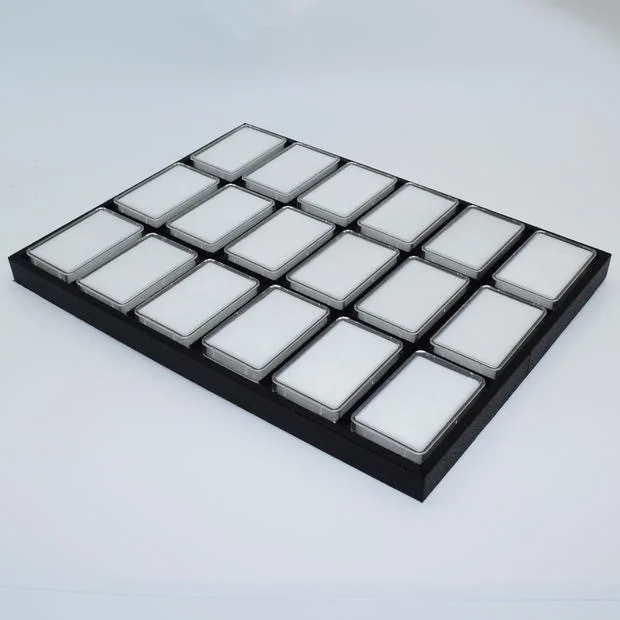 18 قطعة/المجموعة الاكريليك واضح صندوق مربع مجوهرات صندوق تخزين الأحجار الكريمة حالة طبقة مزدوجة الذاكرة القطن الداخلية وسادة حقن صب صندوق