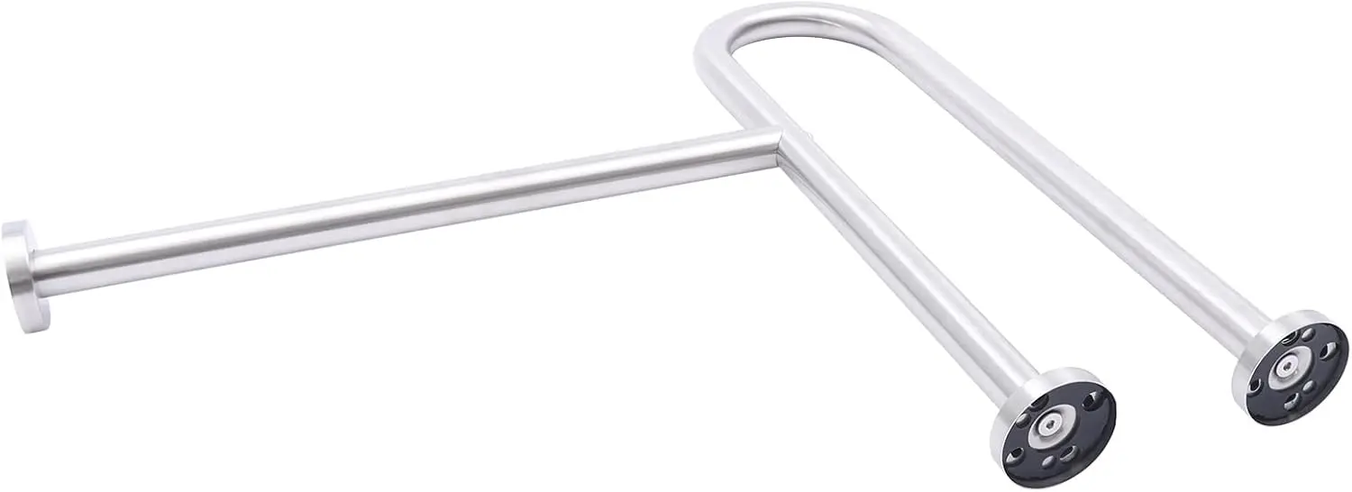 قضيب إمساك على شكل حرف U من الفولاذ المقاوم للصدأ بوزن 75 كجم، مقبض دعم، مقابض أمان للحمام والمرحاض، درابزين السكك الحديدية، فضي