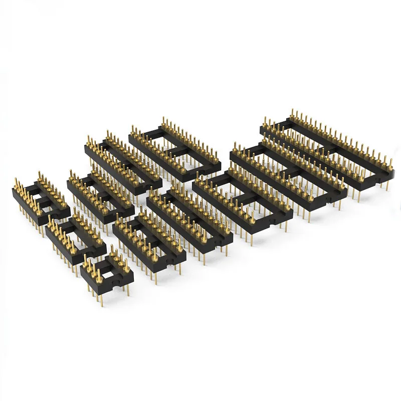 

20pcs dual pin IC socket integrated in-line DIP single-chip chip base 8P 14P 16P 20P 28P 40Pin gold plated 2.54mm