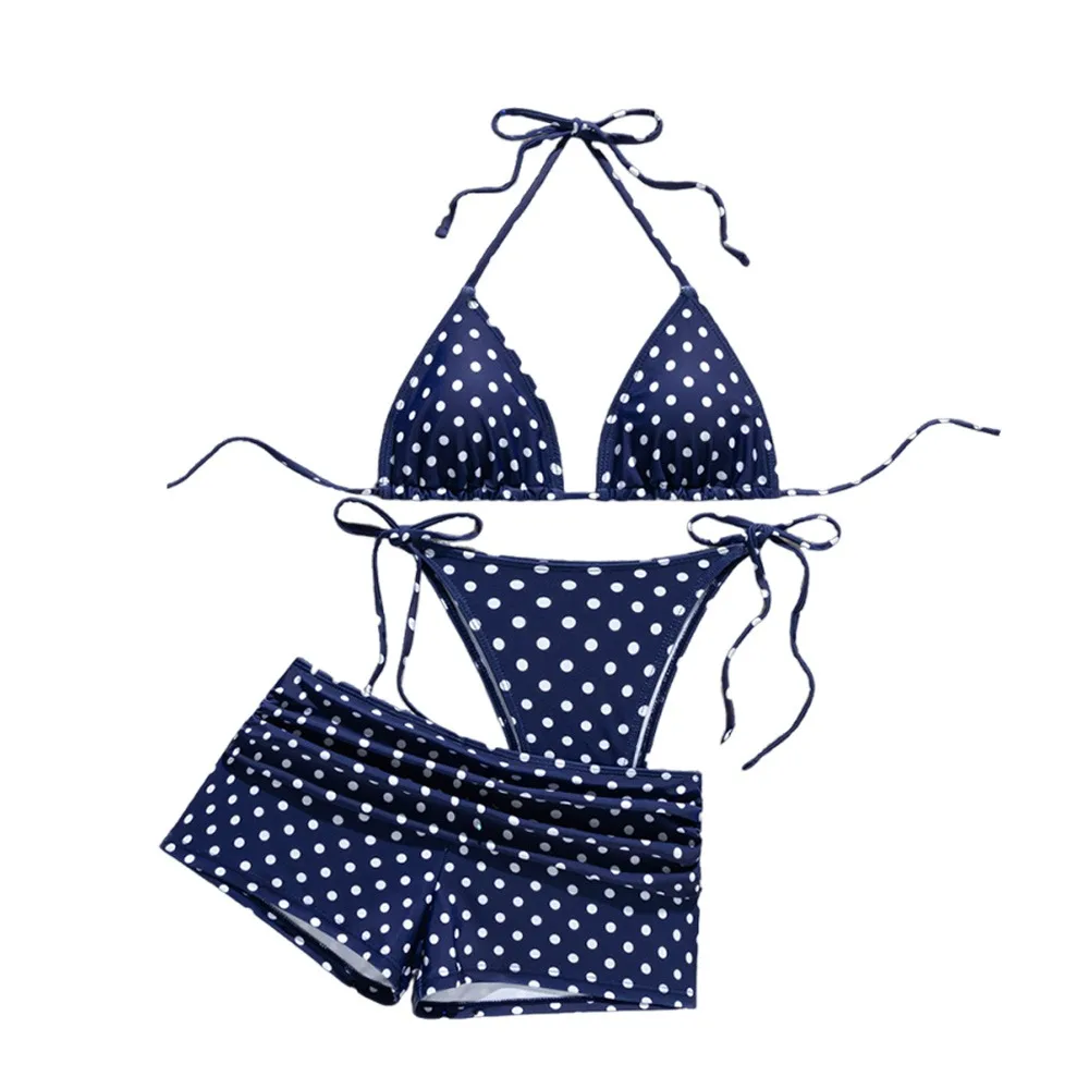 

3Pcs/Set Fashion Summer Dot Bikinis Set Elegant Casual Women Swimsuit Beachwear Swimwear Beach