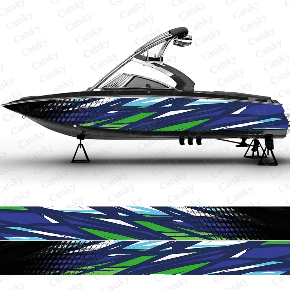 Irregular abstract stripes Boat wrap sticker vinyl pontoon deck boat fishing decal design uniform vector abstract sticker print