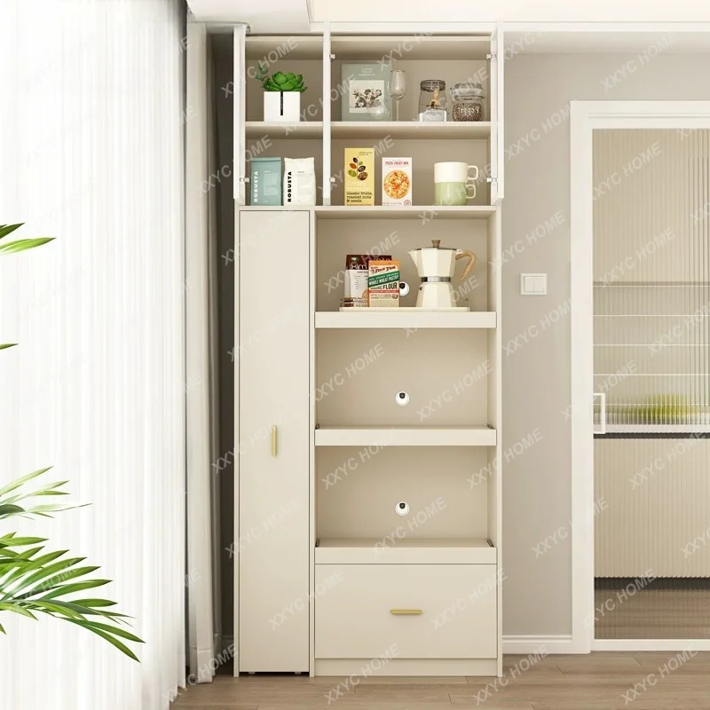 Sideboard and pull-out storage cabinet integrated wall-mounted kitchen appliance storage rack with a gap cabinet