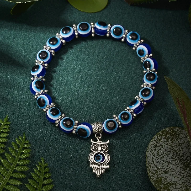 Simple Personalized Blue Evil Eye Women Bead Bracelet Handmade DIY Casual Men Lucky Bracelet