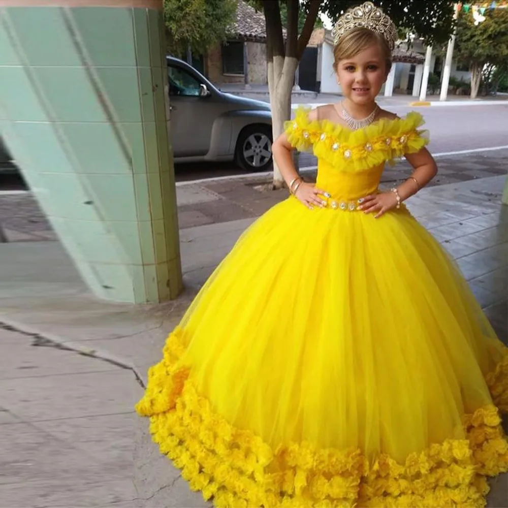 Vestidos de flores para niñas, estilo Dubai, bonito vestido Formal de primera comunión para el jardín de campo