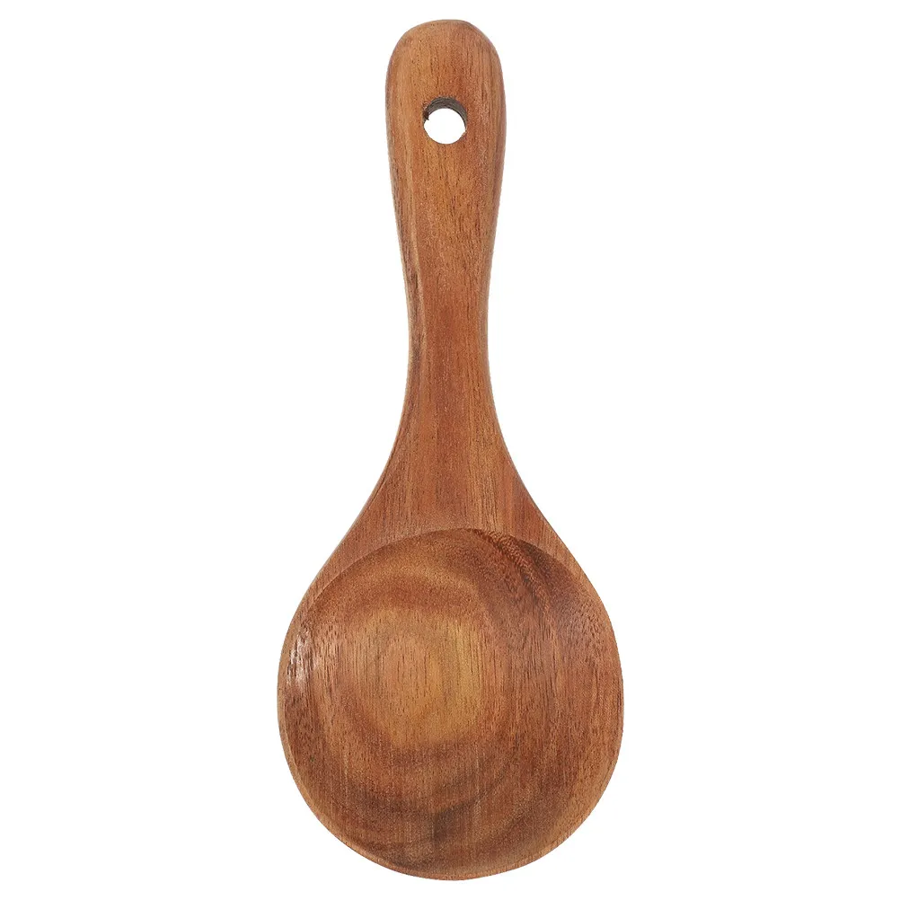 Wooden Rice Scoop Paddle Smooth Ergonomic Handle Fine Craftsmanship for Non-Stick Cookware Stirring Serving Scooping Rice