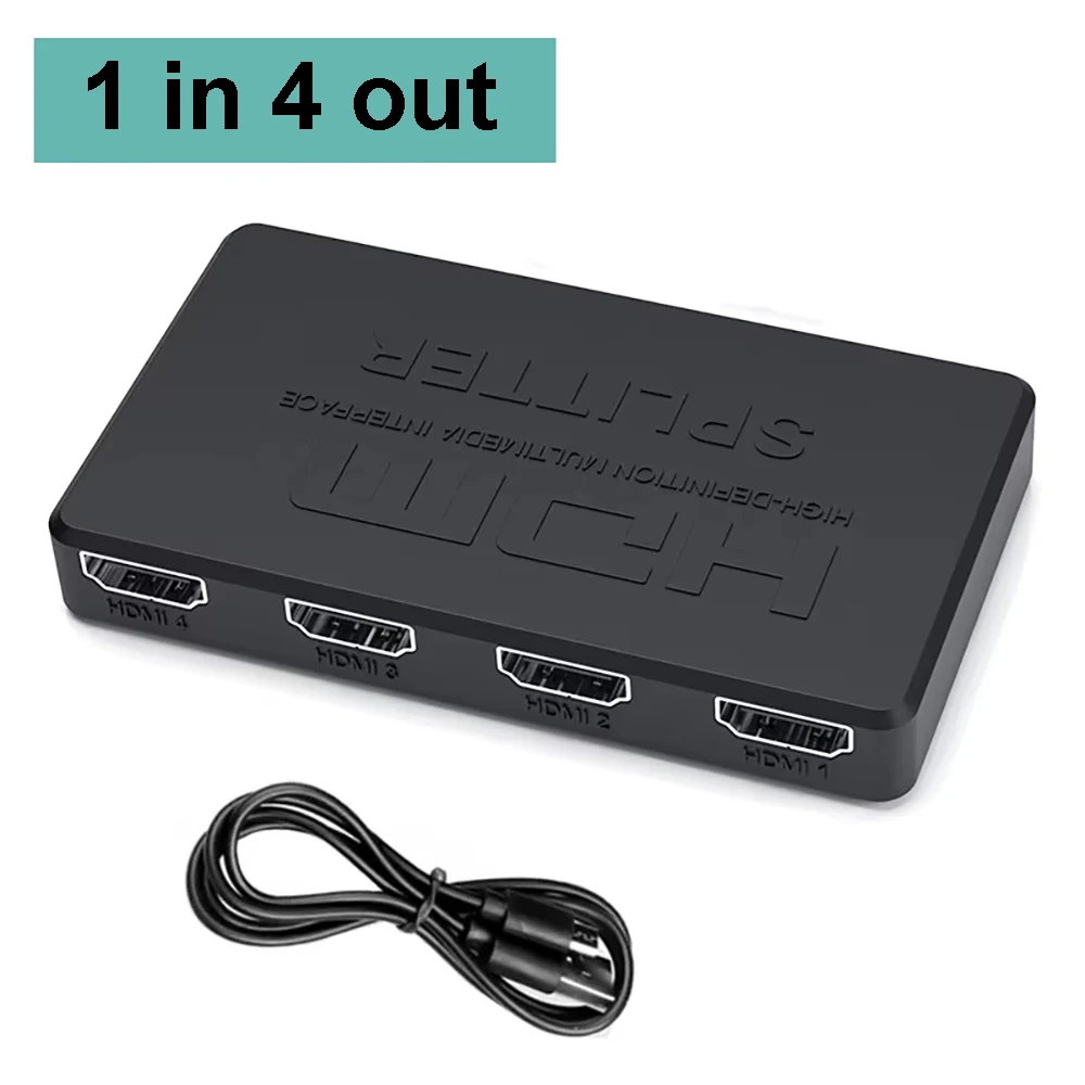 4K 2K HDMI-compatibele splitter 1 in 4 uit 4x1 HDTV-schakelaar HDMI-compatibele adapter HD Video Switcher voor Xbox PS4 DVD PC Laptop