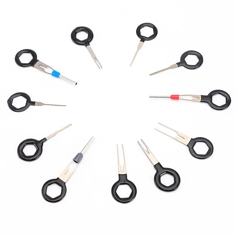 NEW-11PCS Auto Car Plug Circuit Board Wire Harness Terminal Extraction Pick Connector Crimp Pin Back Needle Remove Tool Set