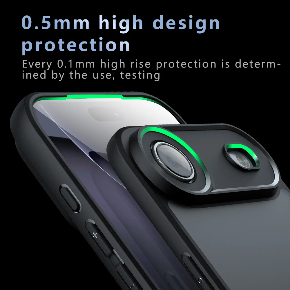 Shockproof Case For iPhone 18 Pro Max Air 17e 17 16e 16 Plus 15 14 13 Soft TPU Frame Hard Plastic Translucent Matte Phone Cover - view 5