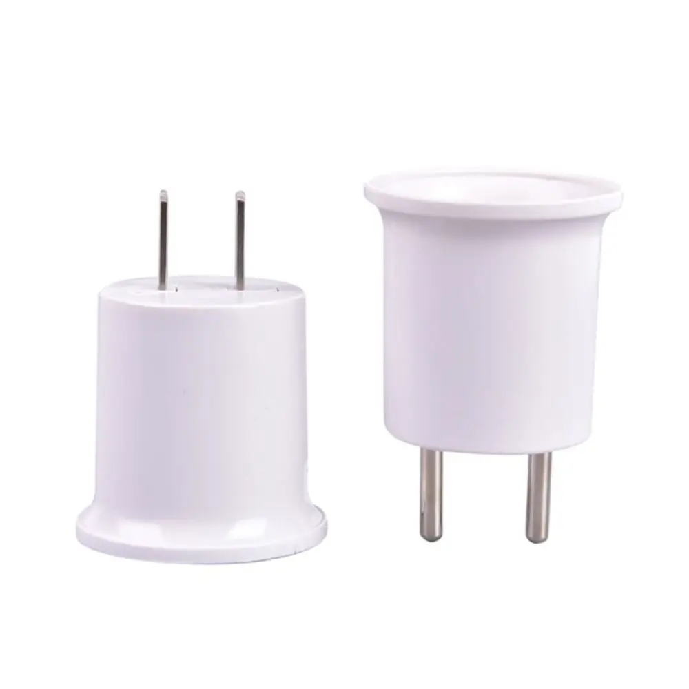 Durable High Temperature Resistant E27 Lamp Base E27 White Bulb Converter EU/US Plug Bulb Adapter Camera