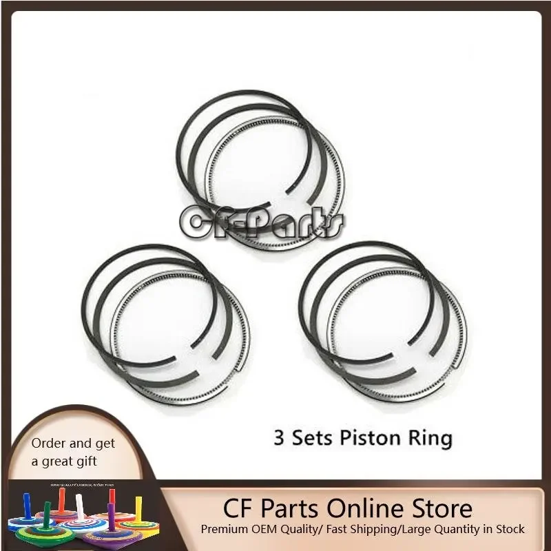 3 Sets D905 Piston Rings STD 72mm for Kubota Tractor Diesel Engine D905