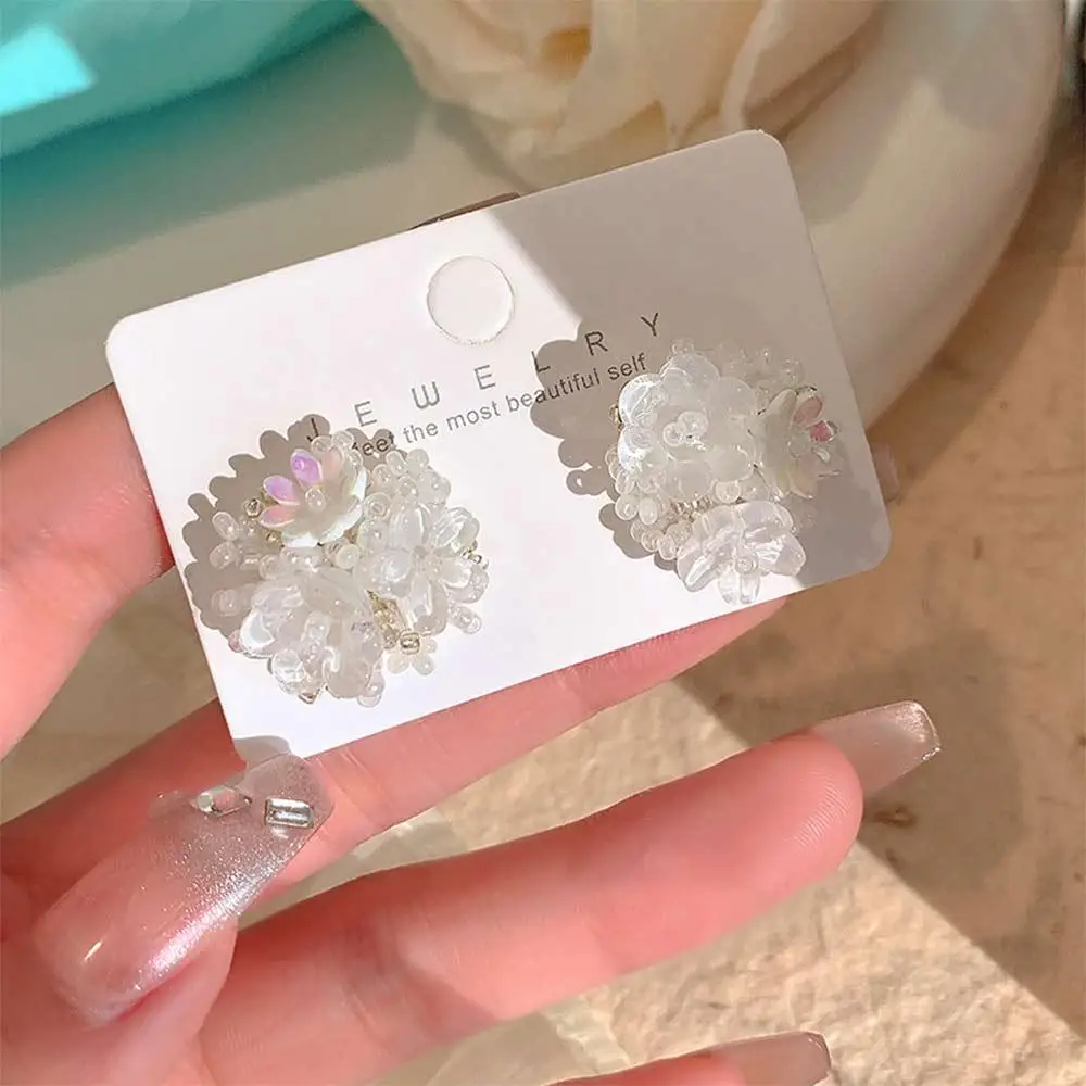 Pendientes de flores de dopamina a la moda estilo de vacaciones romántico dulce niña tachuelas florales accesorios de joyería de oreja de resina para mujer