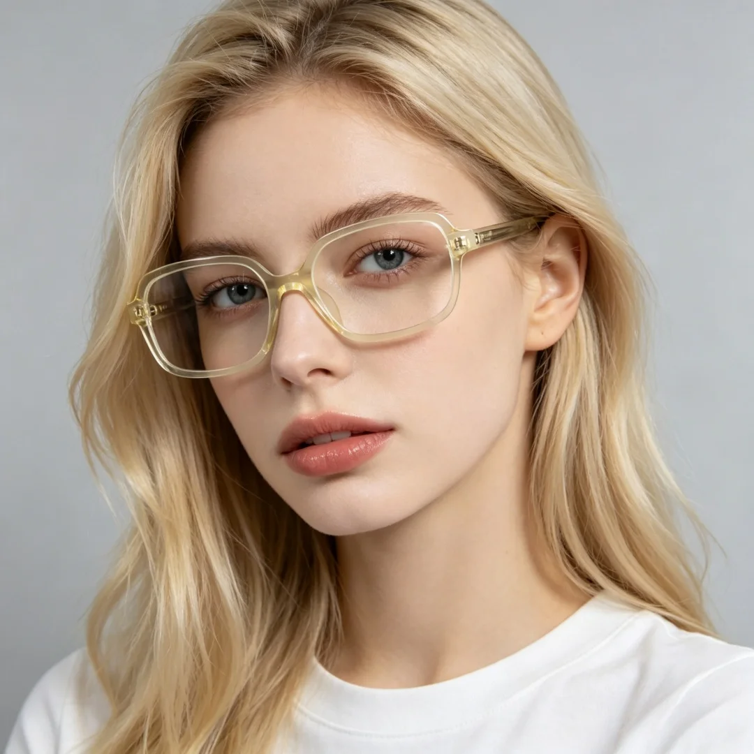 BETSION Retro Rectangle Acetate Eyeglasses Frame 52mm Lens Width Daily Wear Frame for Lenses  Eyewear Women Men CLASSIC Glasses