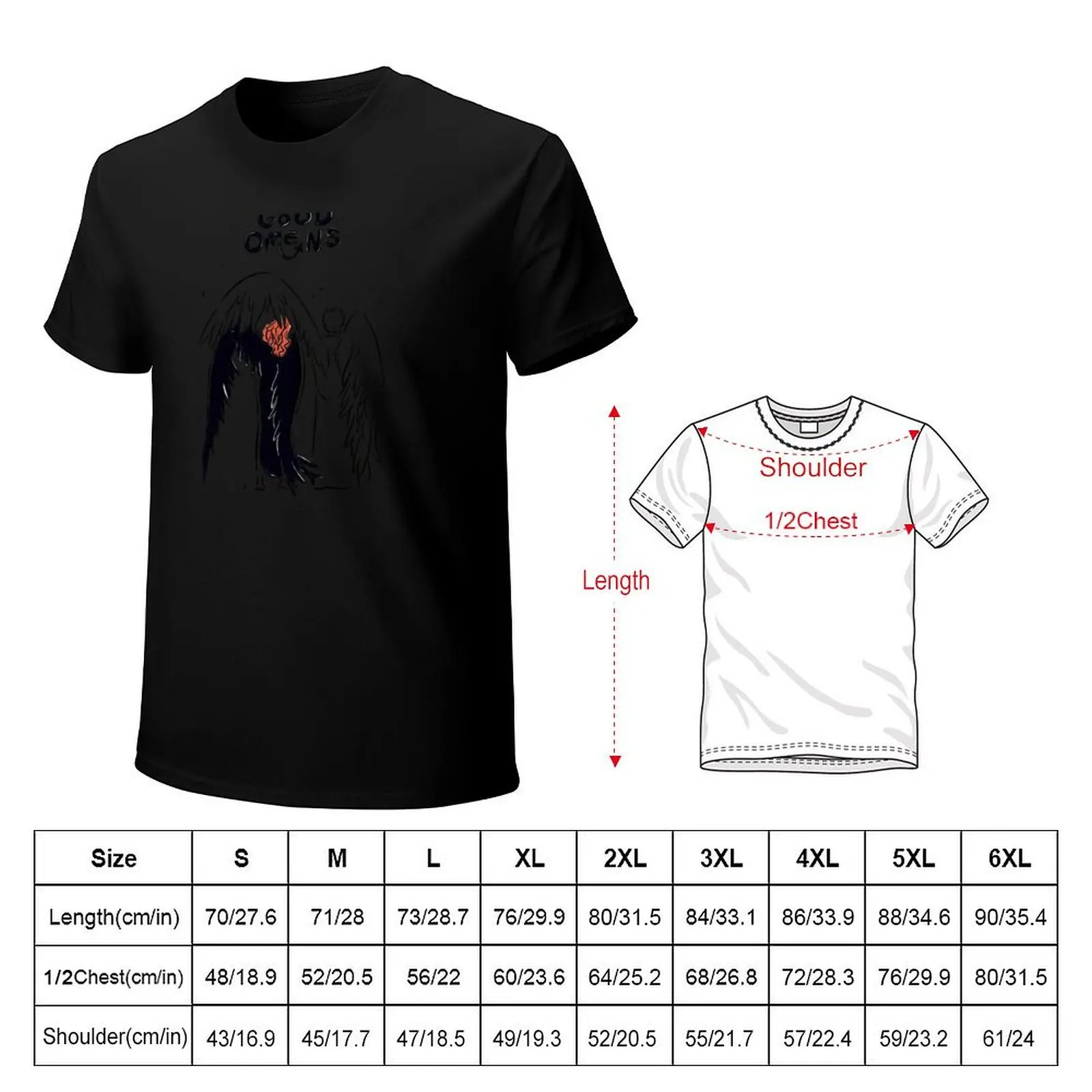 Angel and Demon T-Shirt Trendy Print Short Sleeve T-Shirt