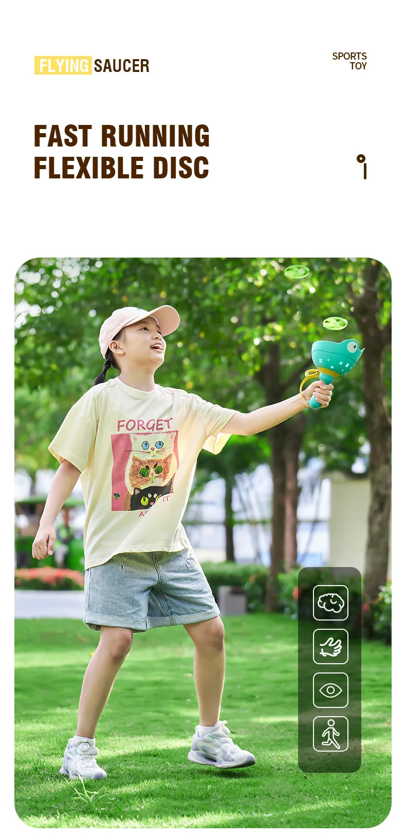 Fliegende Untertasse Disc Launcher Kinder Fliegende Spielzeuge Zugschnur UFO Wurf Fangen Outdoor Sport Propeller Kinder Spielzeug Geschenk Für Junge Mädchen – Detail 9