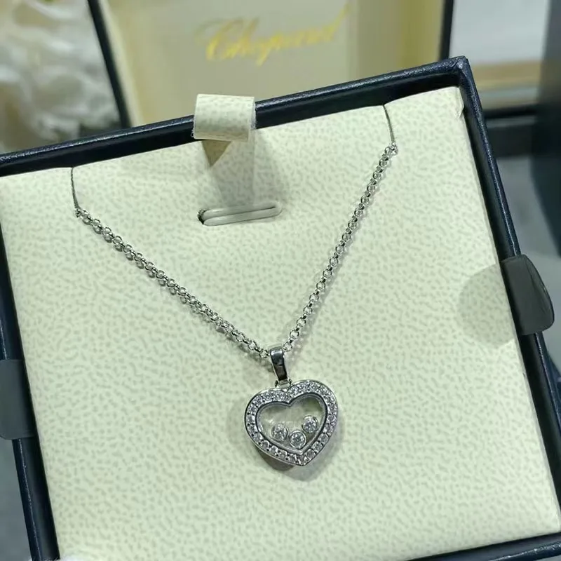 Hot selling new 925 sterling silver heart-shaped necklace for women's fashion luxury brand jewelry party Christmas gift