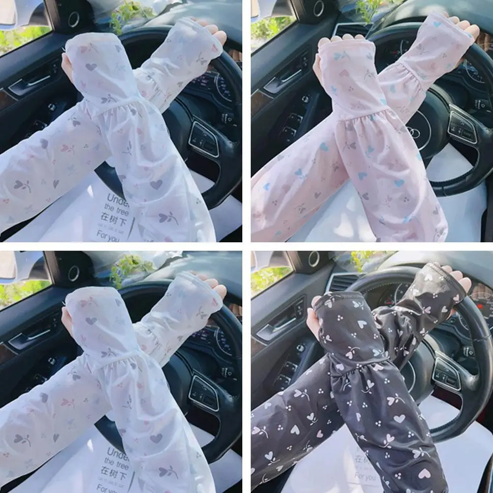 

Sun Ice Silk Riding Protection Sleeves Breathable Loose Ladies Arm Protection Gloves Cuff Ice Cool Sleeve Covers